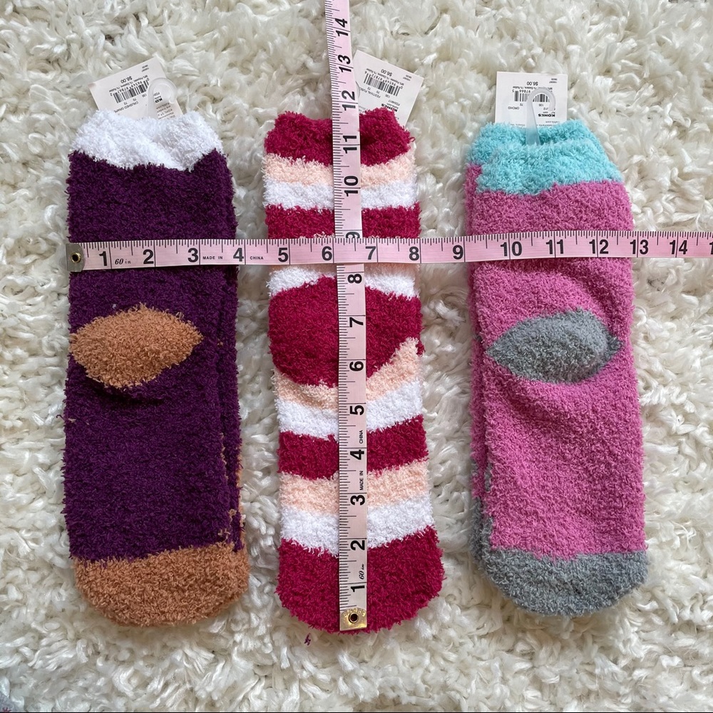 NWT 3 COZY SOCKS OWL PANDA STRIPED SOCKS Great holiday and Christmas gift - Picture 4 of 7